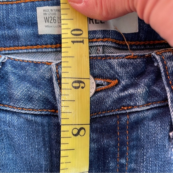 Topshop Moto Dree Cropped Blue Jeans with Frayed Hem - Picture 7 of 9